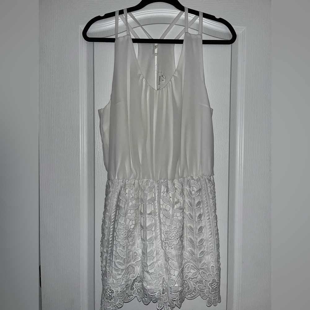Nordstrom White Backless Lace Dress